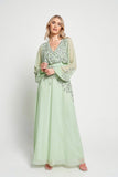 Kaira Pale Green Sequin Maxi Dress