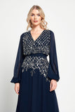 Kaira Navy Sequin Maxi Dress