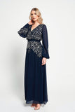 Kaira Navy Sequin Maxi Dress
