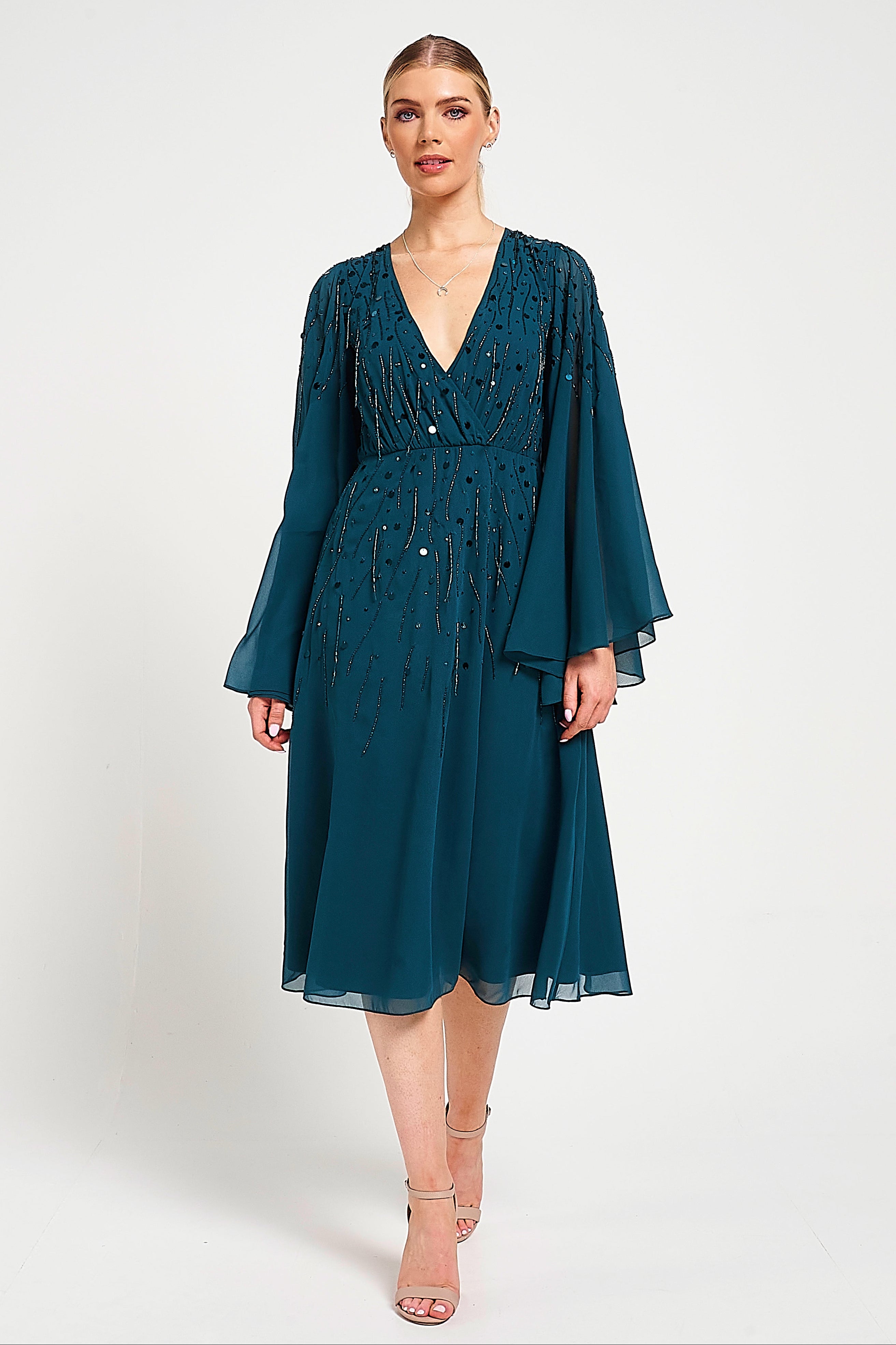 Katherine Green Embellished Midi Dress