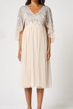 Kathryn Nude Sequin Midi Dress
