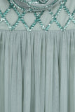 Lavina Sage Green Embellished Maxi Dress