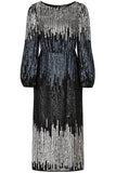 Lena Black Sequin Midi Dress
