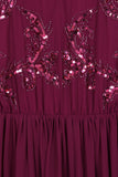 Leya Wine Purple Embellished Maxi Dress