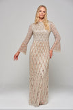 Lillian Ombre Embellished Maxi Dress - Nude