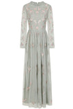 Loa Green Embroidered Maxi Dress