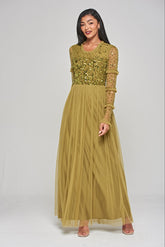 Lorna Sequin Maxi Dress - Willow Green