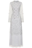 Lucile Grey Embellished Maxi Dress