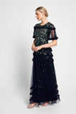 Lydia Sequin Maxi Dress - Navy