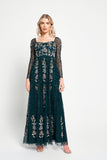 Martina Green Floral Embellished Maxi Dress