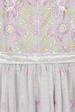 Mayuri Floral Embroidered Maxi Dress in Grey