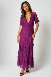 Mila Purple Lace Maxi Dress