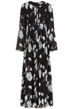 Mira Black Floral Print Maxi Dress