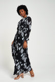 Mira Black Floral Print Maxi Dress