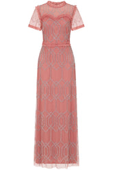Naomi Blush Embellished Maxi Dress