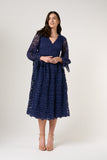 Paige Navy Crochet Lace Midi Dress