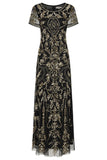 Roberta Black Embellished Maxi Dress