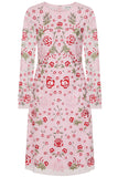 Rosalia Pink Floral Embroidered Shift Dress