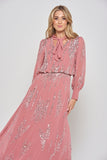 Rosamond Rose Pink Sequin Maxi Dress