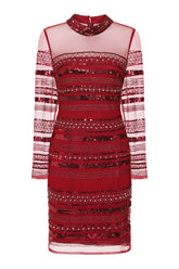 Rowan Embellished Dress - Red