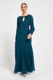 Ruth Green Embellished Maxi Dress