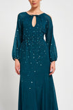 Ruth Green Embellished Maxi Dress