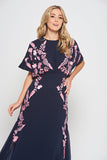 Sienna Navy Floral Embroidered Maxi Dress