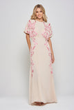 Sienna Shell Floral Embroidered Maxi Dress