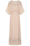 Solana Nude Embellished Maxi Dress