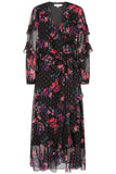 Susannah Black Floral Print Midaxi Dress