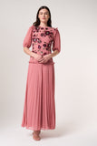 Teresa Pink Floral Embellished Maxi Dress