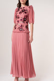 Teresa Pink Floral Embellished Maxi Dress