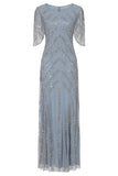 Titania Cloud Blue Embellished Maxi Dress