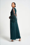 Vanessa Storm Green Embellished Maxi Dress