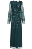 Vanessa Storm Green Embellished Maxi Dress