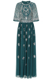 Veronica Embellished Maxi Dress - Deep Teal