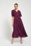 Viola Purple Embellished Midaxi Dress