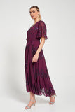 Viola Purple Embellished Midaxi Dress