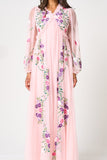 Zaria Blush Floral Embroidered Maxi Dress