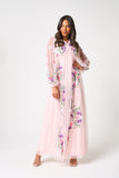 Zaria Blush Floral Embroidered Maxi Dress