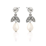 لولا قطرة لؤلؤة قصيرة أقراط كريستال