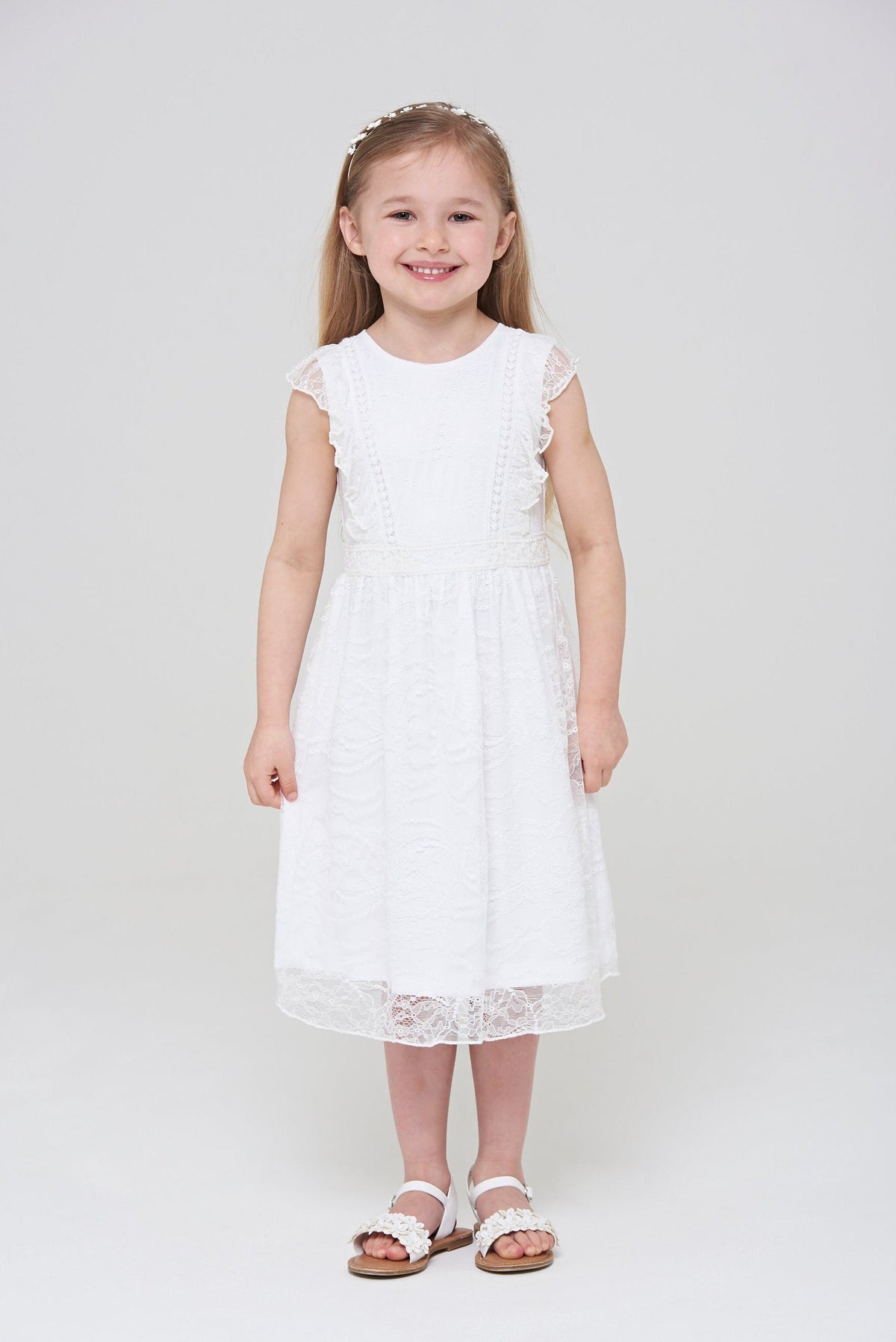 Annie Lace Dress with Frill Detail