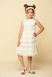 Corinne Rainbow Lace Trim Dress