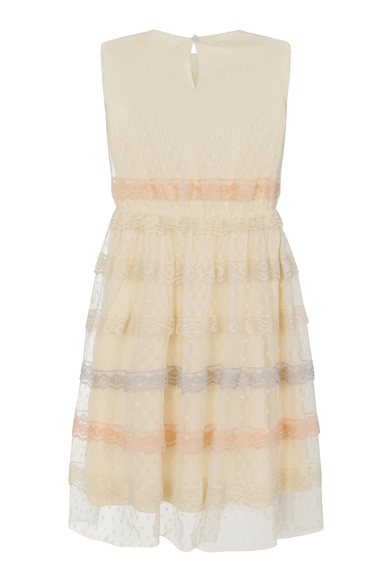 Corinne Rainbow Lace Trim Dress