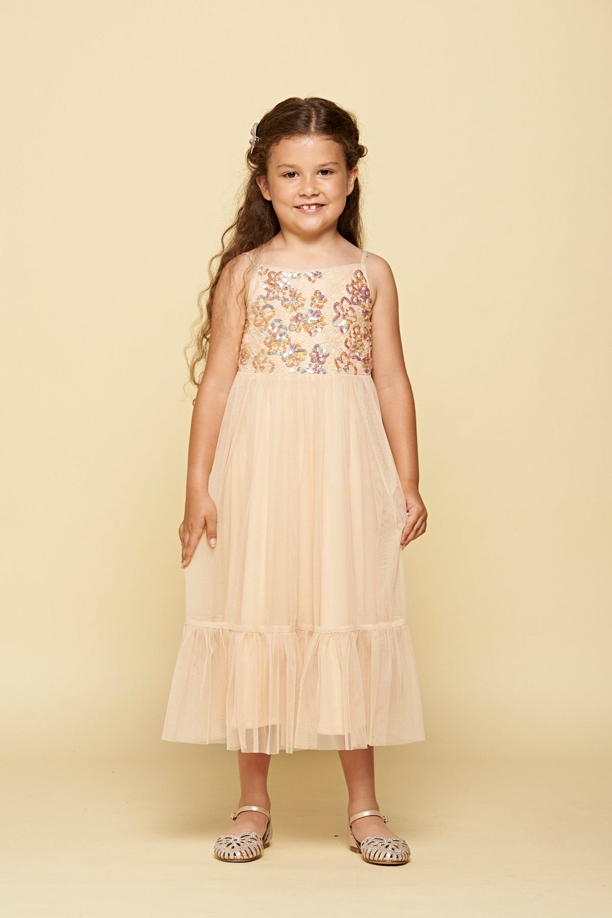 Nola Sequin Bodice Dress with Tiered Skirt