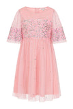 Sadie Blush Scatter Sequin Dress