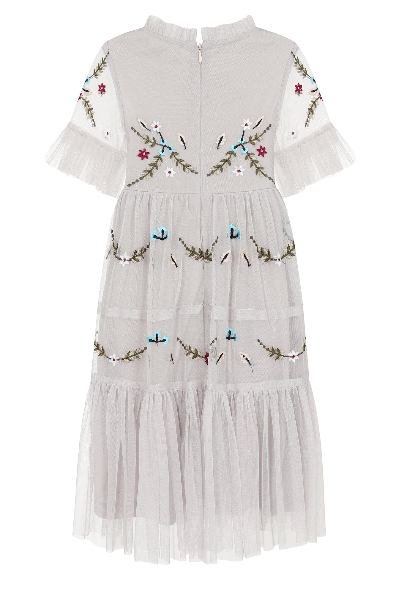 Polly Vapour Blue Embroidered Dress