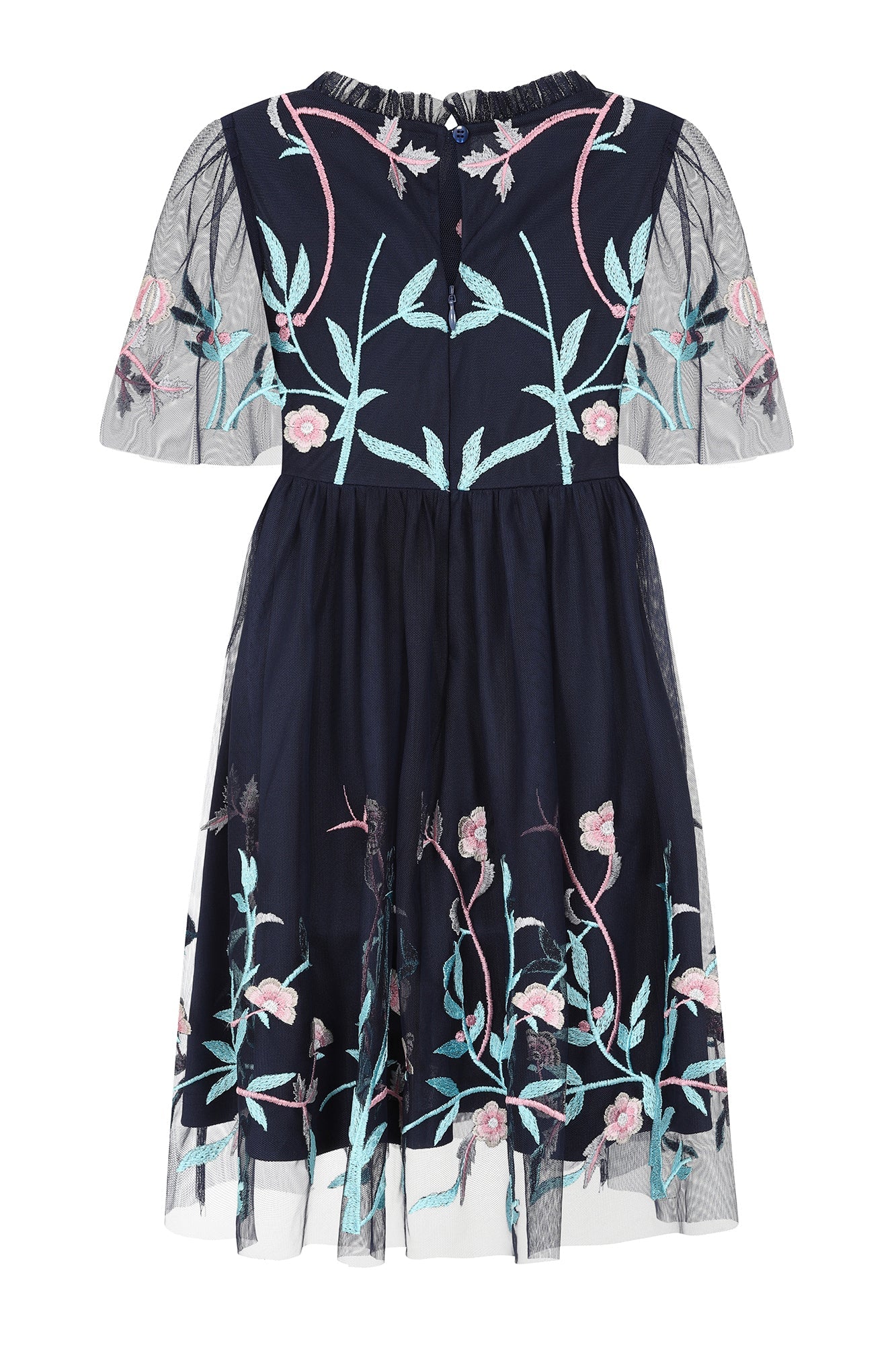 Eden Navy Floral Embroidered Dress