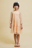 Minnie Almond Sequin Smock Dress