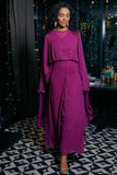 Ada Embellished Cape Sleeve Maxi Dress - Boysenberry